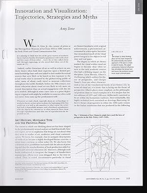 Seller image for Innovation and Visualization: Trajectories, Strategies, and Myths (Leonardo Journal Offprint) for sale by Diatrope Books