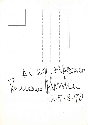 Seller image for Dedica e firma autografe al verso della cartolina della 9 festa tricolore del MSI for sale by Studio Bibliografico Orfeo (ALAI - ILAB)