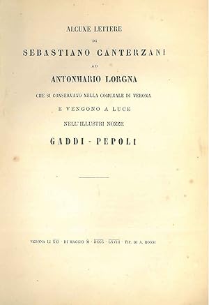 Alcune lettere di Sebastiano Canterzani ad Antonmario Lorgna che si conservano nella comunale di ...