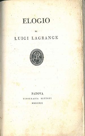 Elogio di Luigi Lagrange