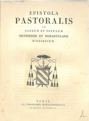 Epistola pastoralis ad clerum et populum mutinensis et nonantulanae dioecesium