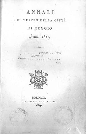 Annali del teatro della città di Reggio 1829