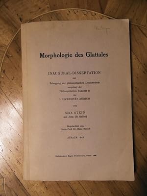 Morphologie des Glattales. Inaugural-Dissertation zur Erlangung der philosophischen Doktorwürde, ...