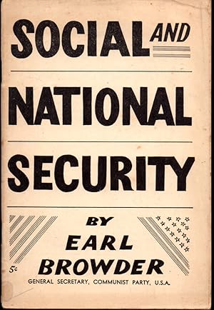 Bild des Verkufers fr Social and National Security zum Verkauf von Kenneth Mallory Bookseller ABAA