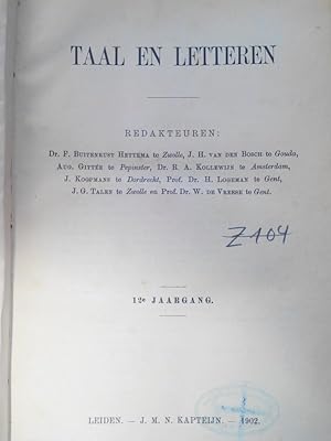 Imagen del vendedor de Taal en Letteren. 12e Jaargang (1902). RARE! a la venta por Antiquariat Bookfarm