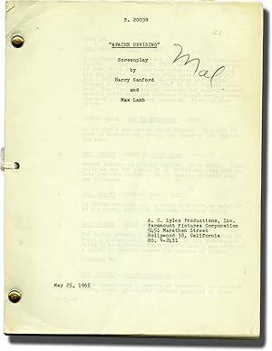 Bild des Verkufers fr Apache Uprising (Original screenplay for the 1965 film) zum Verkauf von Royal Books, Inc., ABAA