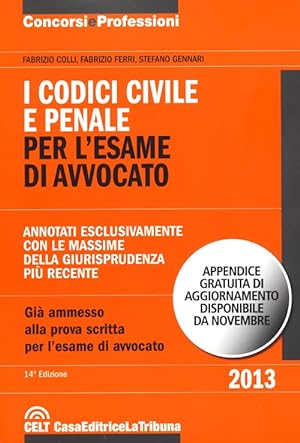 Bild des Verkufers fr I Codici Civile e Penale per l'Esame di Avvocato zum Verkauf von Libro Co. Italia Srl