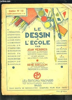 Seller image for LE DESSIN A L ECOLE- CAHIER N12- COMPLEMENTAIRE 2e anne for sale by Le-Livre