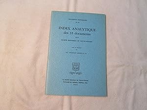 Index Analytique des 35 Documents de la Société Historique du Nouvel-Ontario.