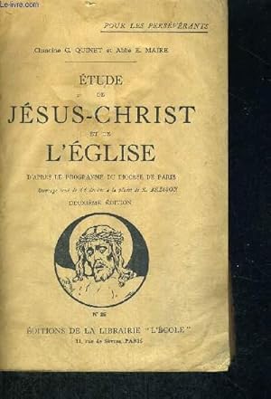 Imagen del vendedor de ETUDE DE JESUS CHRIST ET DE L'EGLISE a la venta por Le-Livre