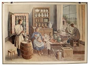 Bild des Verkufers fr Tpferwerkstatt - Atelier de potier - Laboratorio di vasaio - The Potter's workshop. zum Verkauf von EOS Buchantiquariat Benz