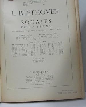 Seller image for L. beethoven sonates pour piano - (texte italien franais anglais) for sale by crealivres