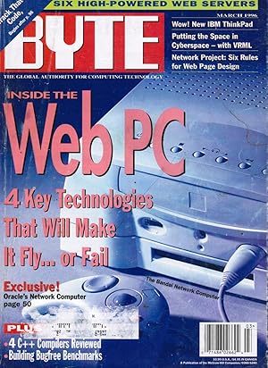 BYTE Magazine March 1996 Web PC, Web Servers, Multimedia, Bill Gates; Jerry Pournelle