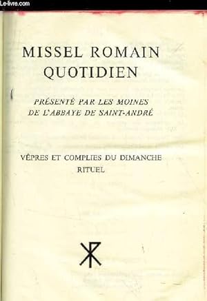 Imagen del vendedor de MISSEL ROMAIN QUOTIDIEN a la venta por Le-Livre