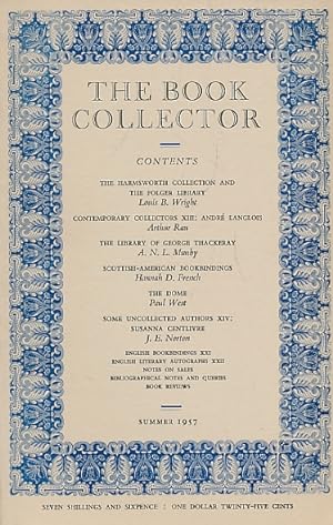 Image du vendeur pour The Book Collector. Volume 6. No. 2. Summer 1957 mis en vente par Barter Books Ltd