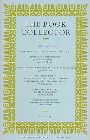 Seller image for The Book Collector. Volume 21. No. 2. Summer 1972 for sale by Barter Books Ltd