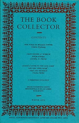 Seller image for The Book Collector. Volume 22. No. 4. Winter 1973 for sale by Barter Books Ltd