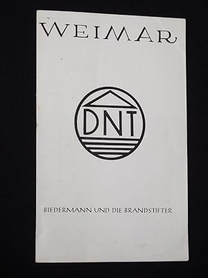 Image du vendeur pour Programmheft [8?] Deutsches Nationaltheater Weimar 1964/65. BIEDERMANN UND BRANDSTIFTER von Max Frisch. Regie: Anne Eicke, Bhnenbild: Michael Pilz, Kostme: Karl Zopp. Mit Fred Diesko, Hildegard Dorow, Helga Pankoke, Wolfgang Dehler, Rudolf Reinhardt, Roland Richter, Joachim Entrich, Wilhelmine Schlager-Egerer mis en vente par Fast alles Theater! Antiquariat fr die darstellenden Knste