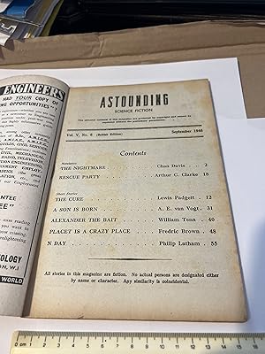 Seller image for Astounding Science Fiction. September 1946. Magazine. British Edition. Volume 5. Number 6 for sale by SAVERY BOOKS