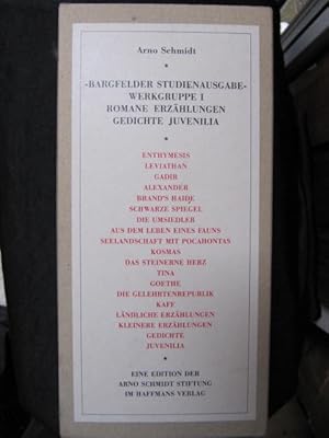 Bild des Verkufers fr Bargfelder Studienausgabe - Werkgruppe 1. Romane - Erzhlungen - Gedichte - Juvenilia. zum Verkauf von Antiquariat Schrter -Uta-Janine Strmer