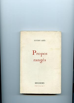 Immagine del venditore per PROPOS RANGS ( Alphabtiquement ) venduto da Librairie CLERC