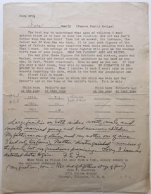 Rare partly-printed Document Signed "F.E. Ives"