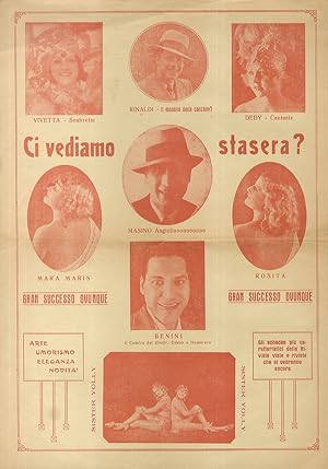 CI VEDIAMO stasera? Gran Successo ovunque. Teatro Alfieri Firenze. Da venerdì 25 novembre 1932. P...