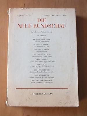 Bild des Verkufers fr Die Neue Rundschau. Zweites und drittes Heft 1962. zum Verkauf von Antiquariat Sasserath