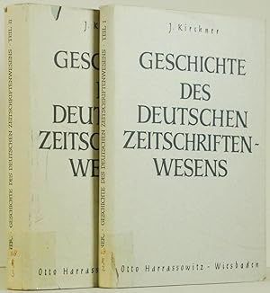 Bild des Verkufers fr Das deutsche Zeitschriftenwesen. Seine Geschichte und seine Probleme. 2 volumes. zum Verkauf von Antiquariaat Isis