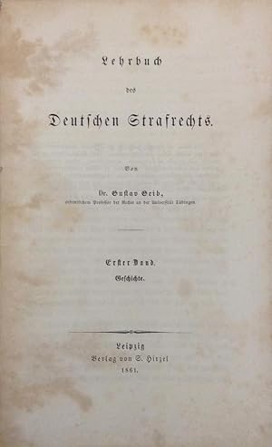 Bild des Verkufers fr Lehrbuch des Deutschen Strafrechts. 2 Bnde. zum Verkauf von Buch & Consult Ulrich Keip