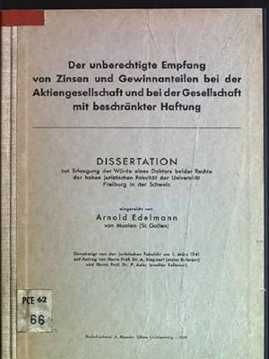 Der unberechtigte Empfang von Zinsen und Gewinnanteilen bei der Aktiengesellschaft und bei der Ge...