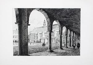 Bild des Verkufers fr Neville's Court, Trinity College" originale Radierung/etching ca.16,5x23cm (Darstellung/image size) von Toussaint auf Btten-Papier / hand-made paper (23x33cm) zum Verkauf von Kunsthandel & Antiquariat Magister Ru