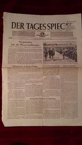 Der Tagesspiegel. Titelblatt vom 9.August 1953