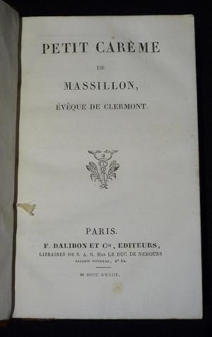 Immagine del venditore per Petit carme de Massillon, vque de Clermont venduto da Abraxas-libris