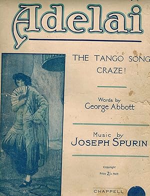 Image du vendeur pour Adelai the Tango Song Craze - Vintage Sheet Music mis en vente par ! Turtle Creek Books  !