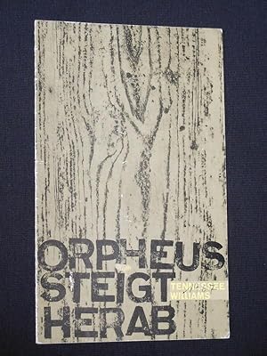 Bild des Verkufers fr Programmheft 7 Deutsches Nationaltheater Weimar 1966/67. ORPHEUS STEIGT HERAB von Tennessee Williams. Regie: Ekkehard Kiesewetter, Bhnenbild/ Kostme: Michael Pilz, Musik: Jens-Uwe Gnther. Mit Regina de Reese, Hildegard Dorow, Roland Richter, Herbert Sievers, Rosemarie Deibel, Marianne Epheser, Elly Pierny zum Verkauf von Fast alles Theater! Antiquariat fr die darstellenden Knste