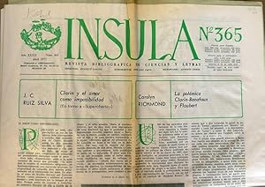 Ínsula. Revista Bibliográfica de Ciencias y Letras, nº365, año XXXII, 1977. Clarín y el amor como...