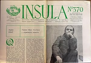 Ínsula. Revista Bibliográfica de Ciencias y Letras, nº370, año XXXII, 1977. Terenci Moix: Escritu...