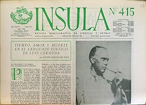 Ínsula. Revista Bibliográfica de Ciencias y Letras, nº 415, año XXXVI, 1981. Tiempo, amor y muert...