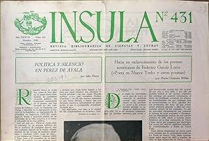 Ínsula. Revista Bibliográfica de Ciencias y Letras, nº 431, año XXXVII, 1982. Política y silencio...