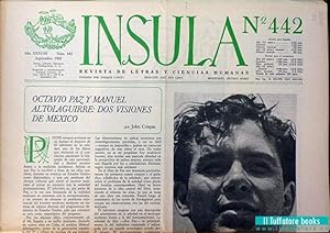Ínsula. Revista Bibliográfica de Ciencias y Letras, nº 442, año XXXVIII, 1983. Octavio Paz y Manu...