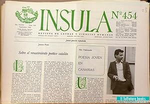 Ínsula. Revista Bibliográfica de Ciencias y Letras, nº 454, año XXXIX, 1984. Joven poesía española.