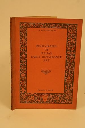 Immagine del venditore per Bibliography of Italian Early Renaissance Art. venduto da ATGBooks