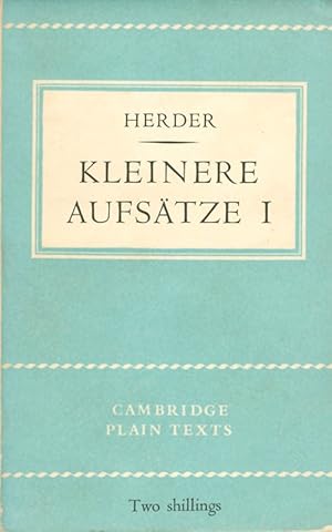 Image du vendeur pour Kleinere Aufstze I (Cambridge Plain Texts) mis en vente par The Haunted Bookshop, LLC