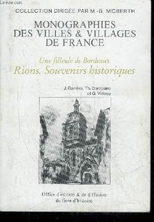 Seller image for UNE FILLEULLE DE BORDEAUX RIONS SOUVENIRS HISTORIQUES - COLLECTION MONOGRAPHIES DES VILLES & VILLAGES DE FRANCE . for sale by Le-Livre