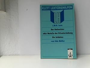 Seller image for Lektrehilfen J. M. R. Lenz 'Der Hofmeister oder die Vorteile der Privaterziehung', 'Die Soldaten': for sale by ABC Versand e.K.