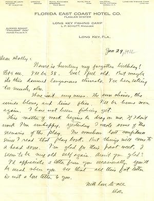 AUTOGRAPH LETTER SIGNED (ALS) to his wife