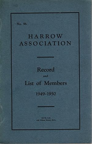 Harrow Association Record and List of Members 1949 - 1950
