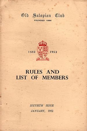Old Salopian Club Rules and List of Members 1952