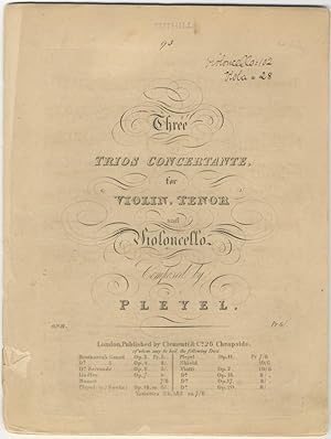 Immagine del venditore per [B. 401-403]. Three Trios Concertante, for Violin, Tenor [i.e., Viola] and Violoncello. Op. 11. Pr. 6/_. [Parts] venduto da J & J LUBRANO MUSIC ANTIQUARIANS LLC